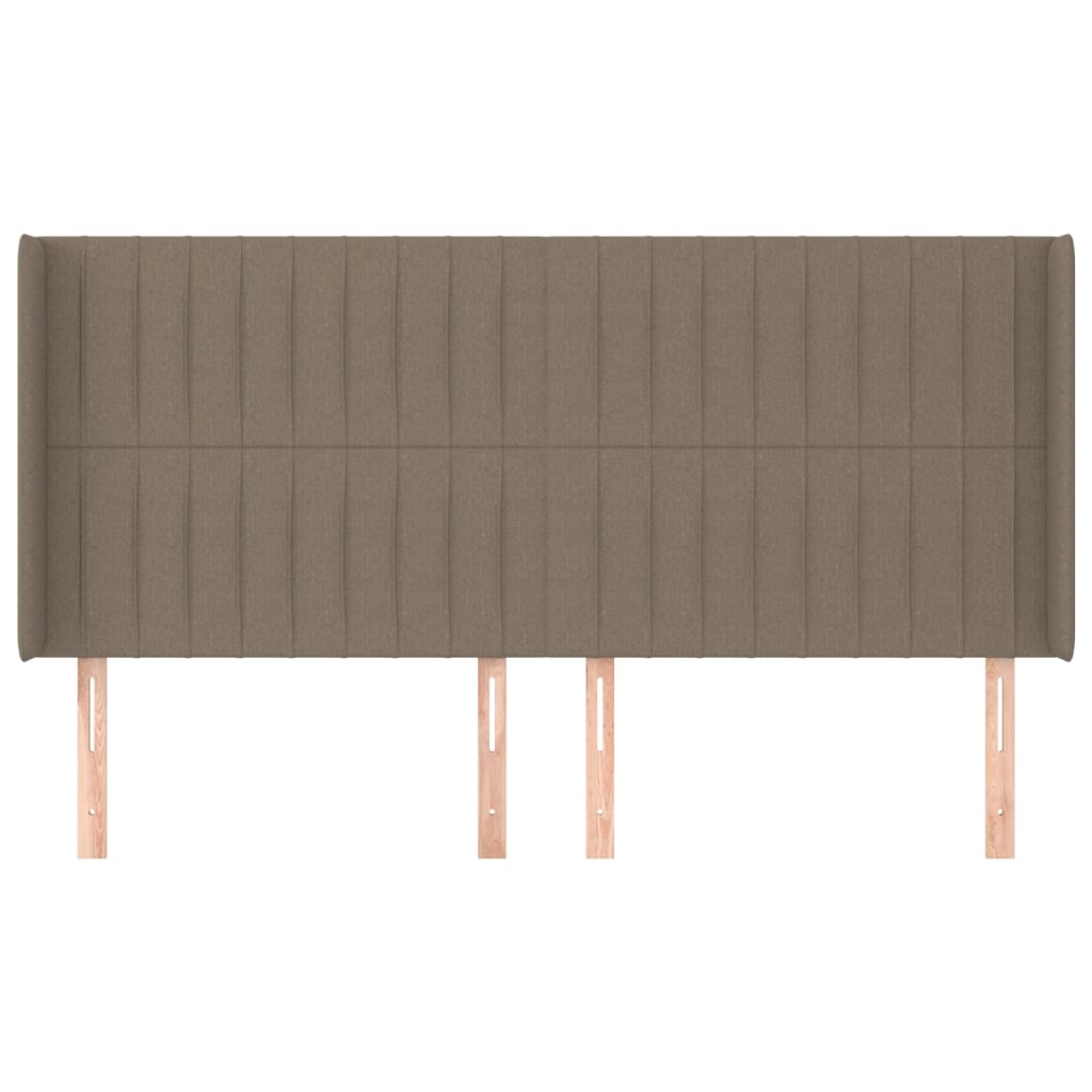 Cabeceira cama abas tecido 203x16x118/128 cm cinza-acastanhado