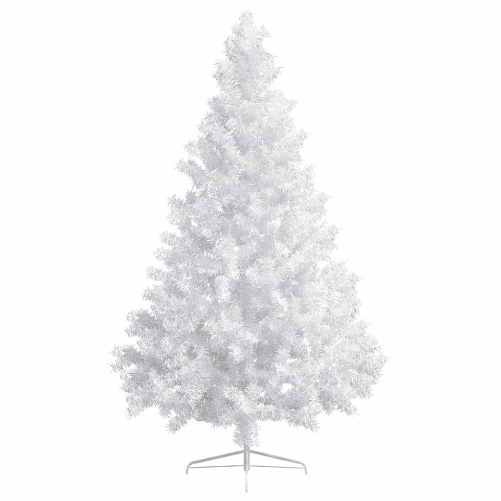 Meia árvore natal artificial pré-iluminada c/ bolas branco