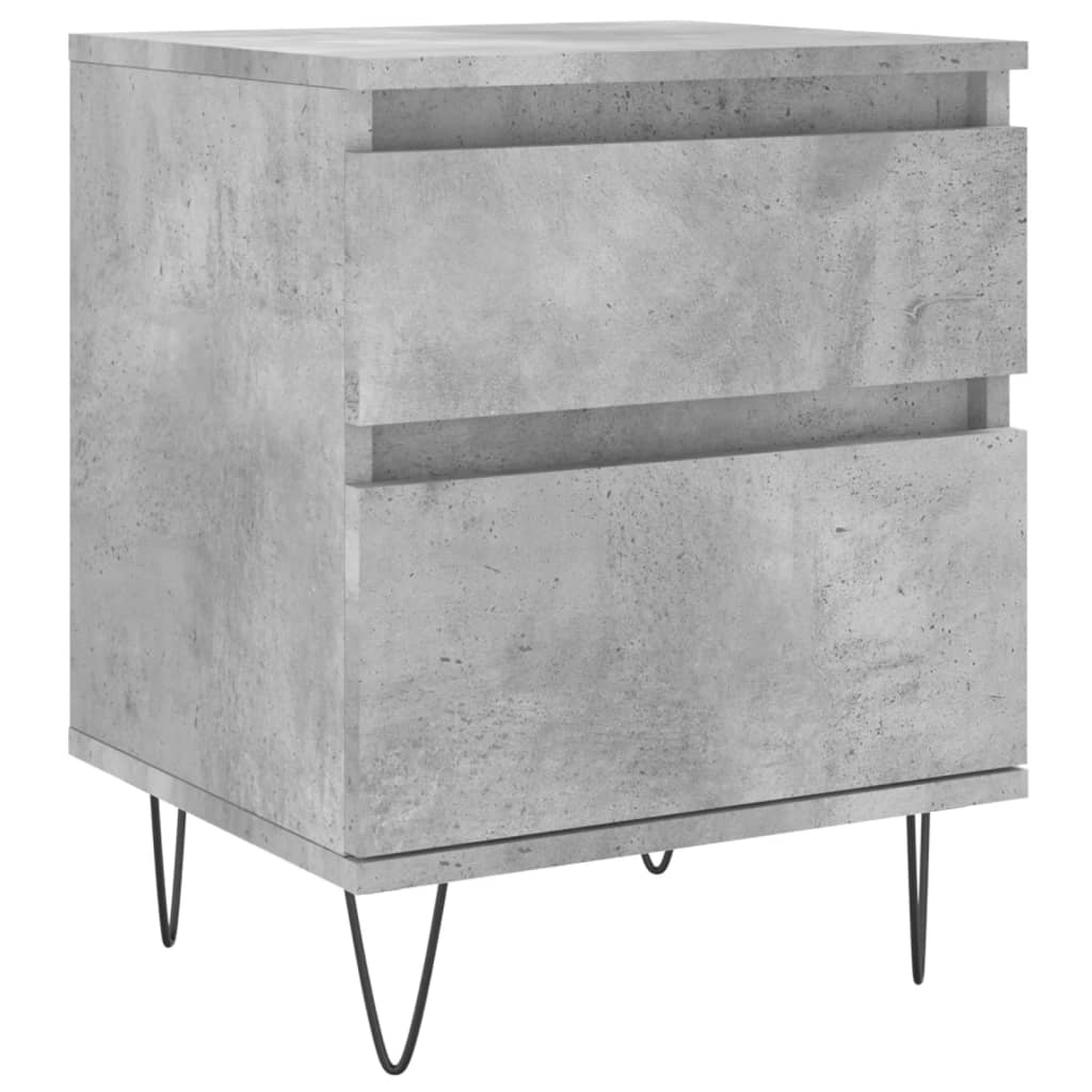 Mesa de cabeceira 40x35x50cm derivados madeira cinzento cimento