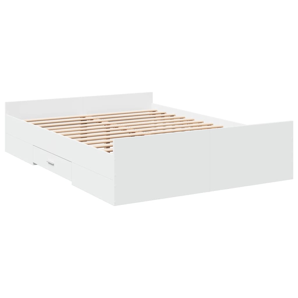 Estrutura de cama c/ gavetas 120x200cm derivados madeira branco