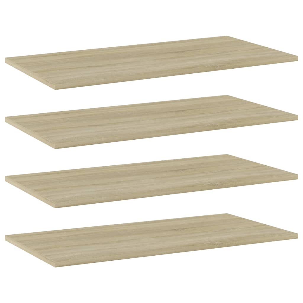 Prateleiras estante 4pcs 80x40x1,5cm contraplacado cor carvalho