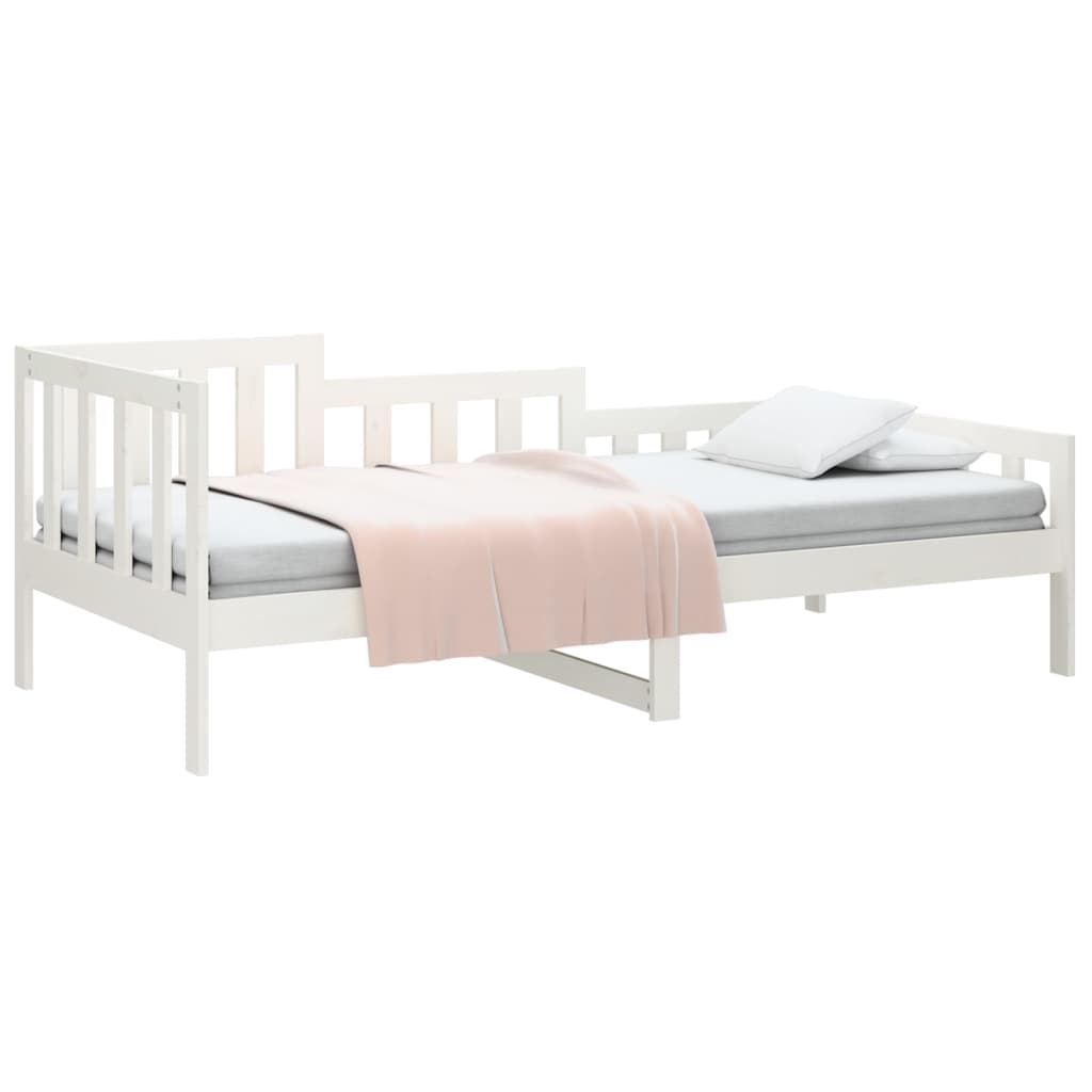 Sofá-cama sem colchão 90x200 cm madeira de pinho maciça branco