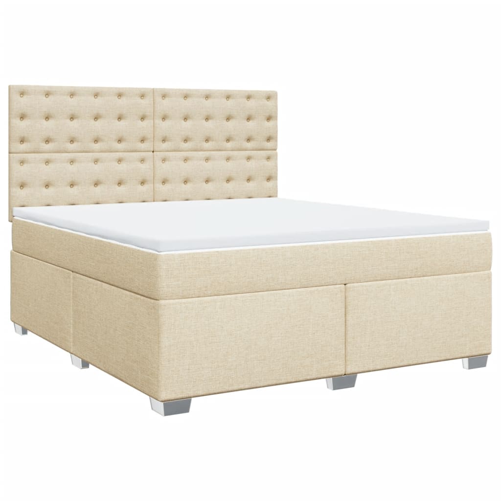 Cama com molas/colchão 180x200 cm tecido cor creme