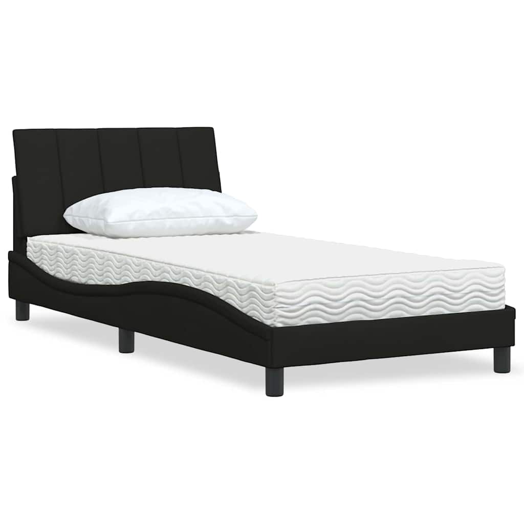 Cama com colchão hanko 100x200 cm tecido preto