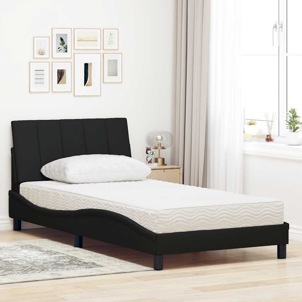 Cama com colchão hanko 100x200 cm tecido preto