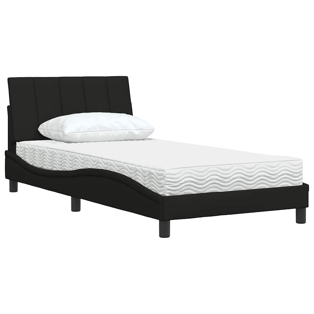 Cama com colchão hanko 100x200 cm tecido preto