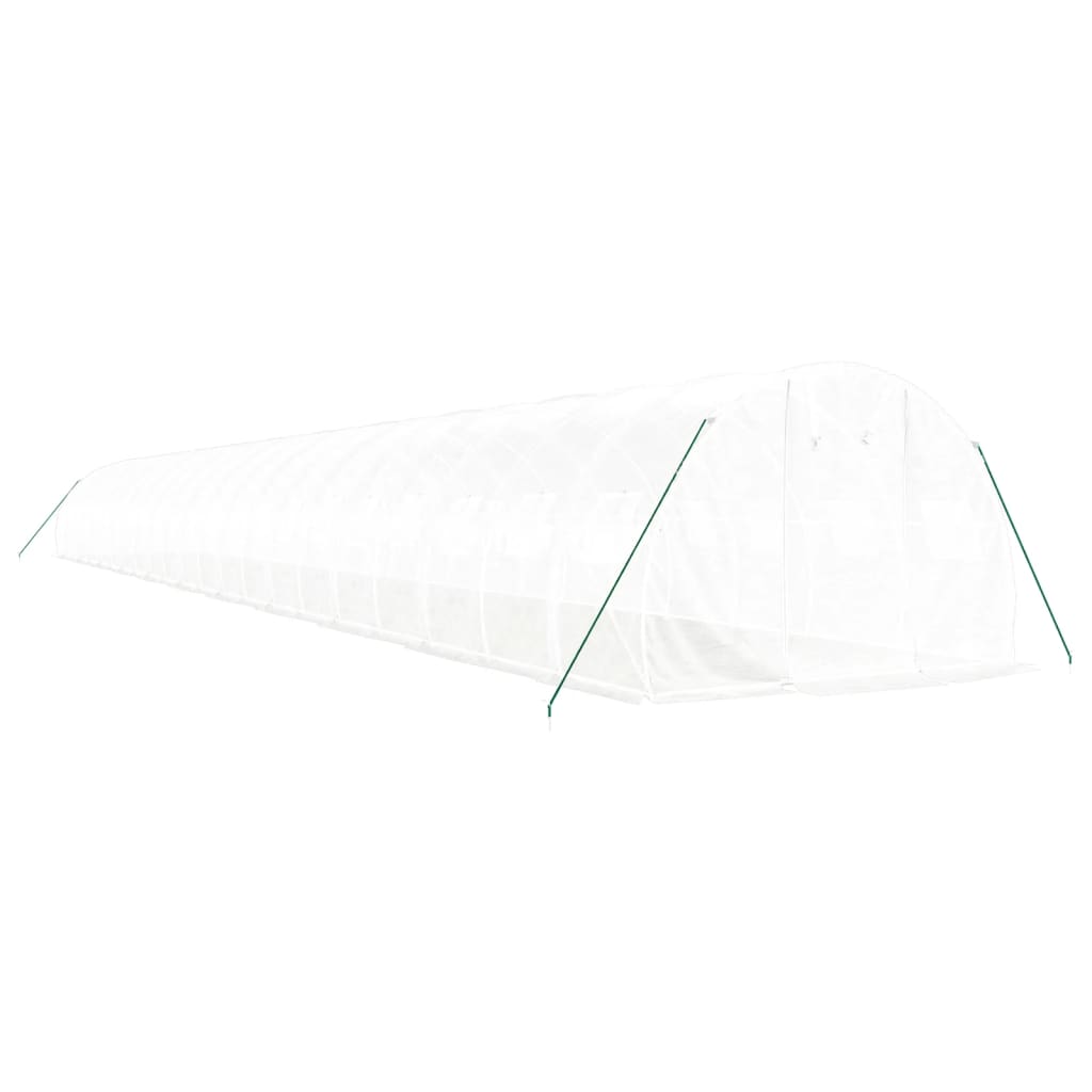 Estufa com estrutura de aço 66 m² 22x3x2 m branco