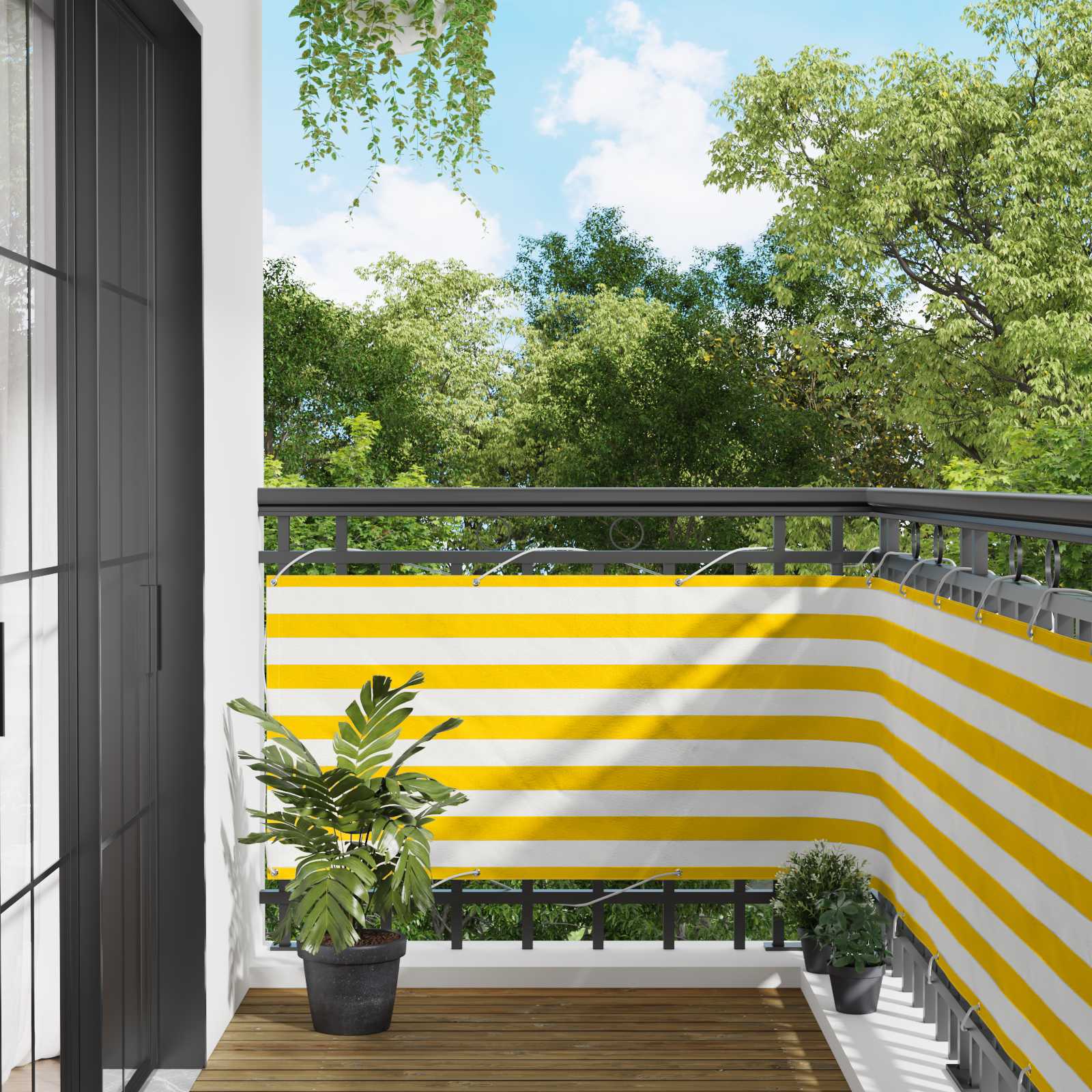 Tela de varanda amarelo e branco 75 x 200 cm