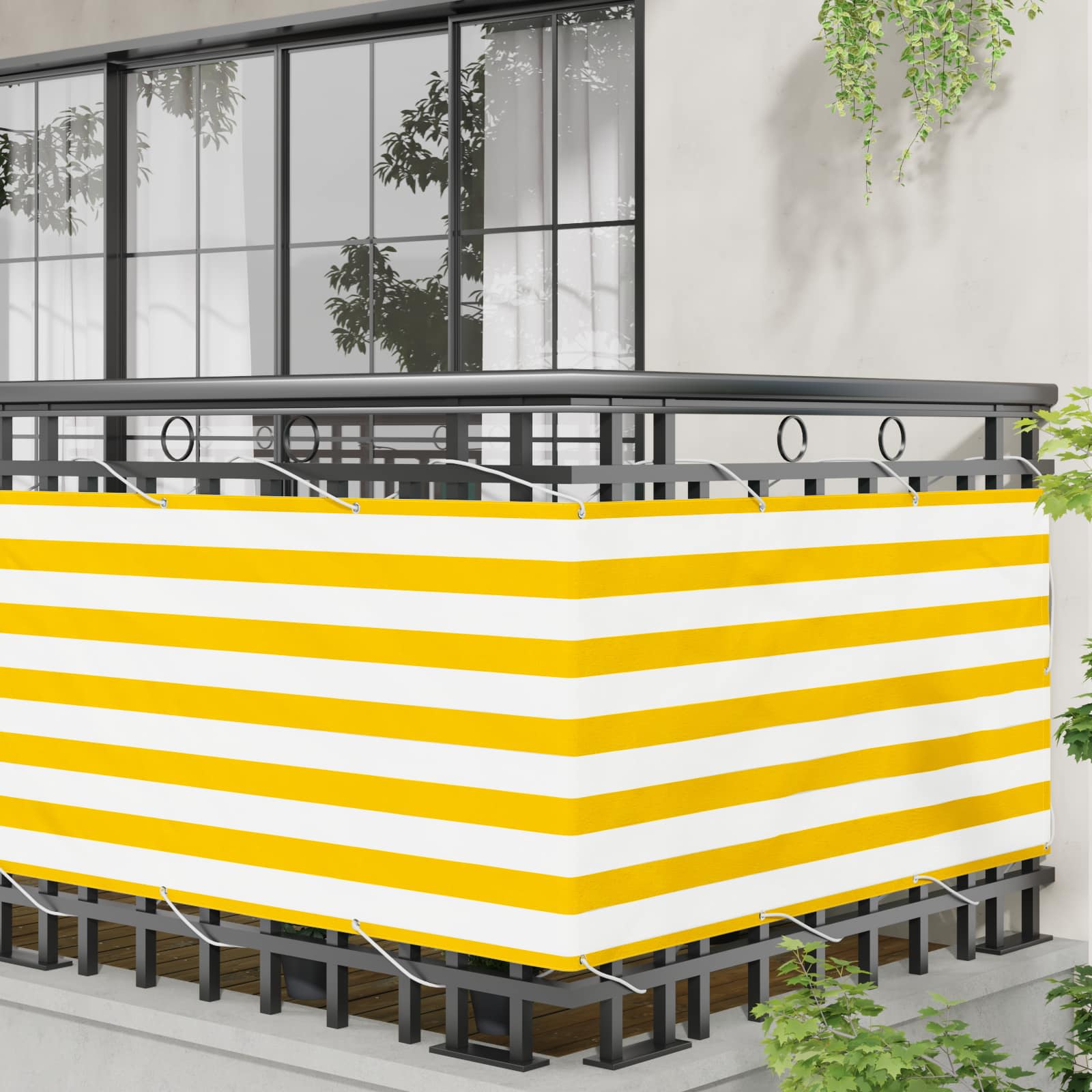 Tela de varanda amarelo e branco 75 x 200 cm