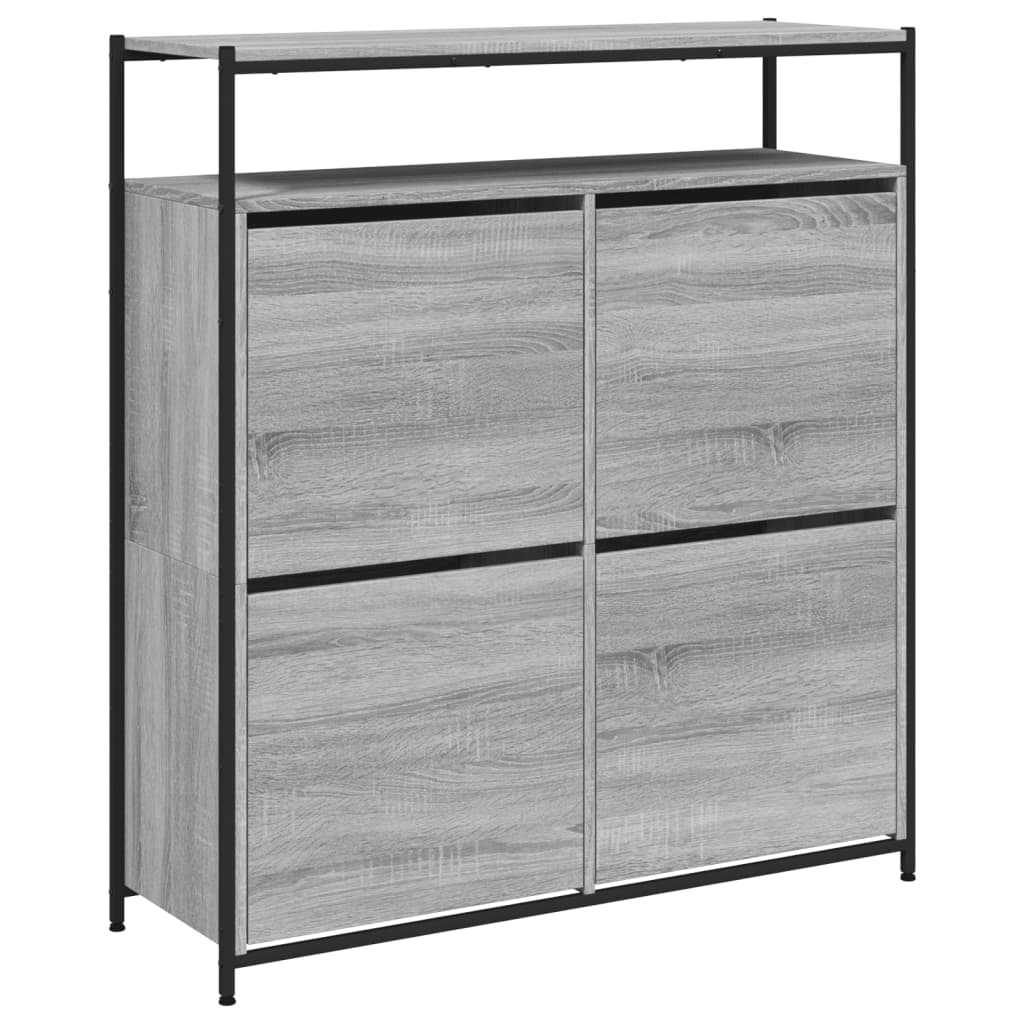 Sapateira c/ 4 gavetas articuladas 100x34x112 cm cinza sonoma