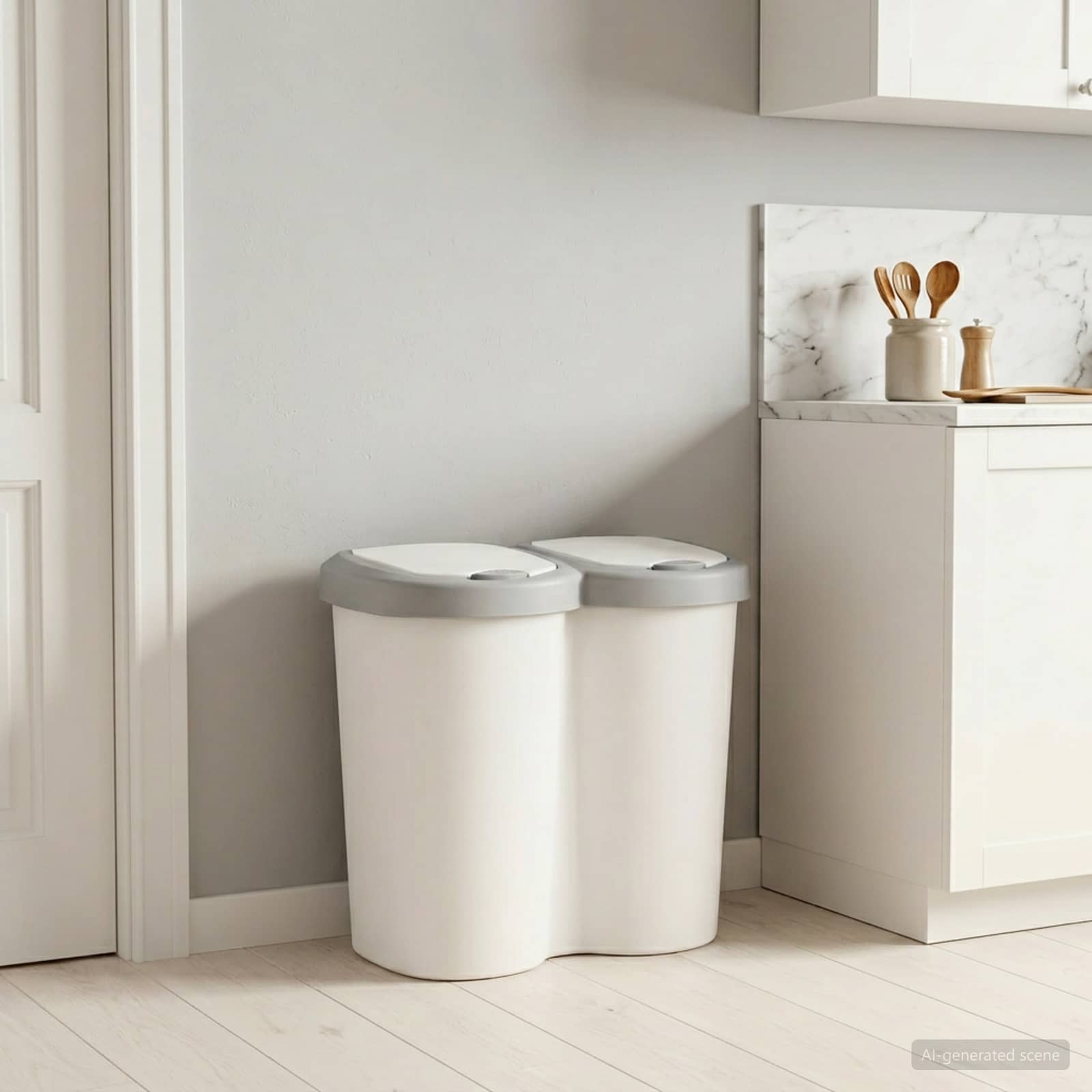 Lixeira branco 49,5 x 30 x 46,5 cm PP