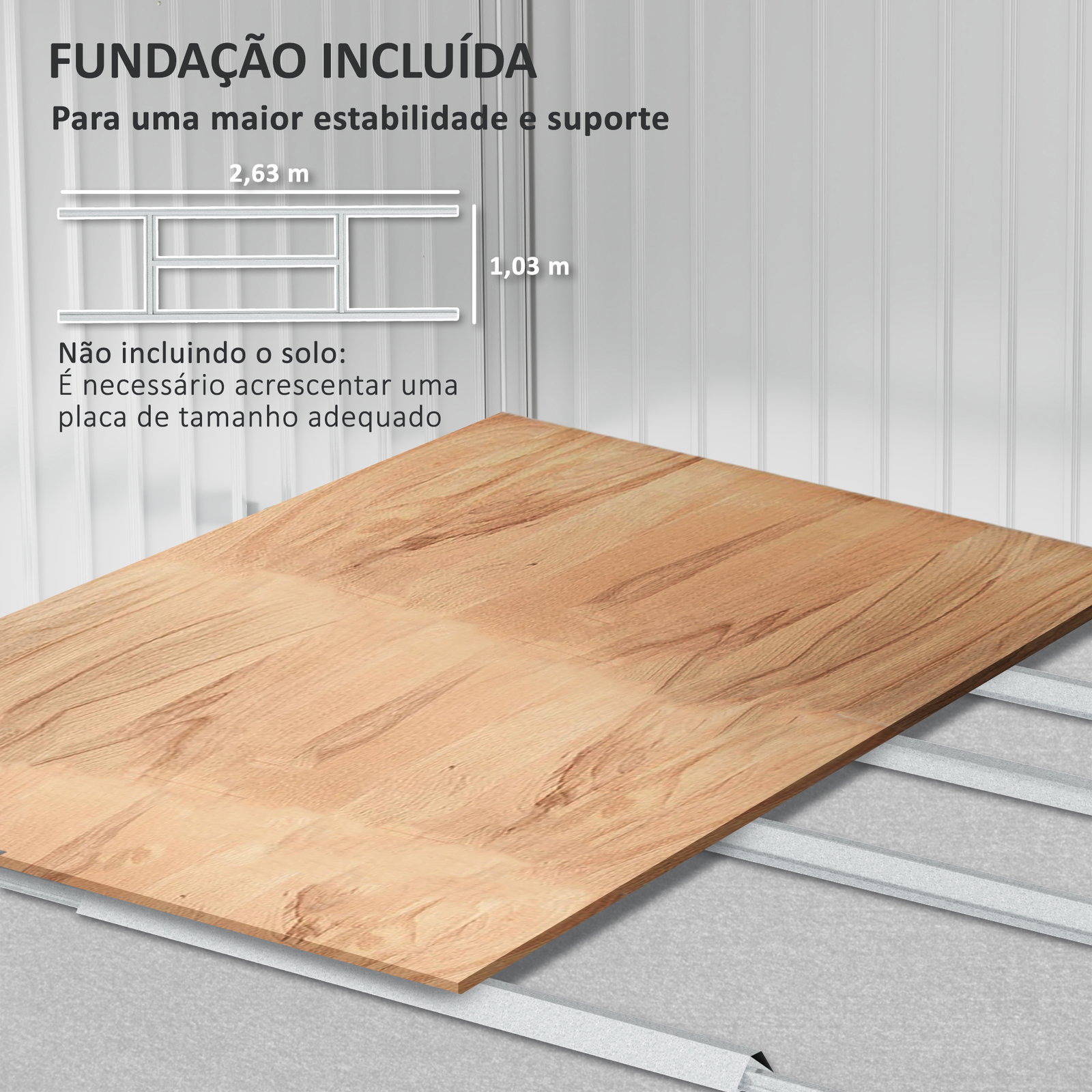 Abrigo de jardim 277x195x192 cm metálico para armazenamento de ferramentas cinzento
