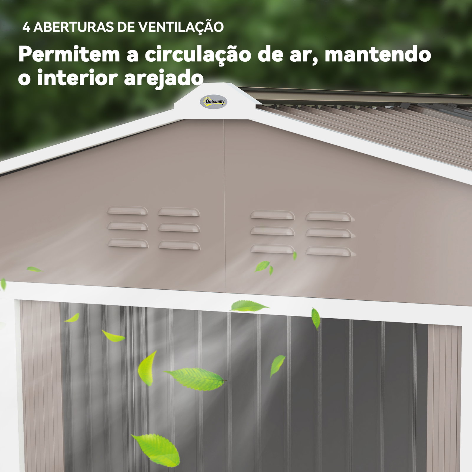 Abrigo de jardim 277x195x192 cm metálico para armazenamento de ferramentas cinzento