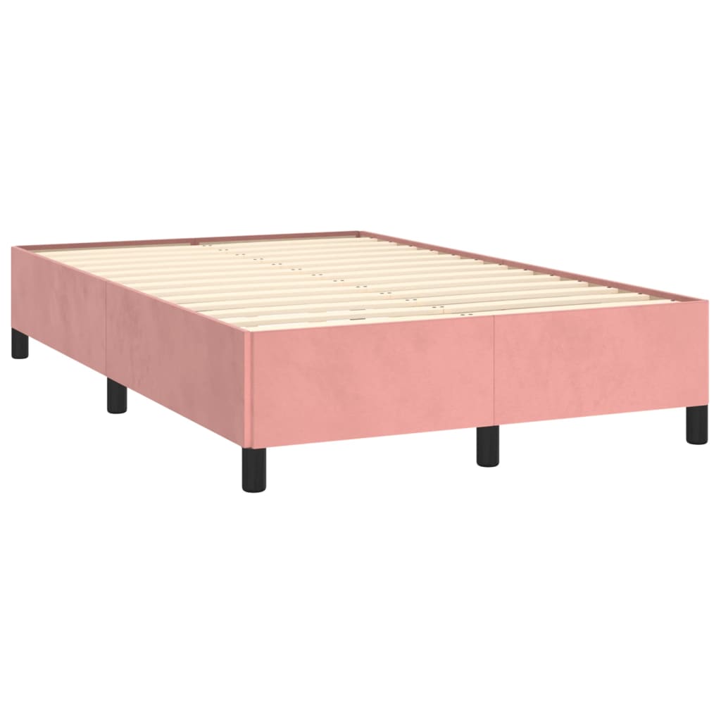 Estrutura de cama sem colchão 120x190 cm veludo rosa