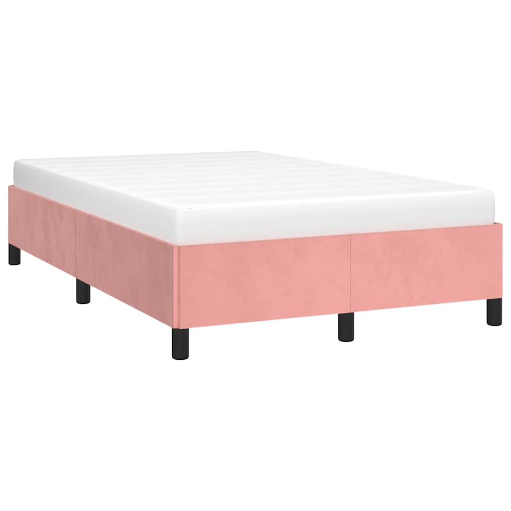 Estrutura de cama sem colchão 120x190 cm veludo rosa