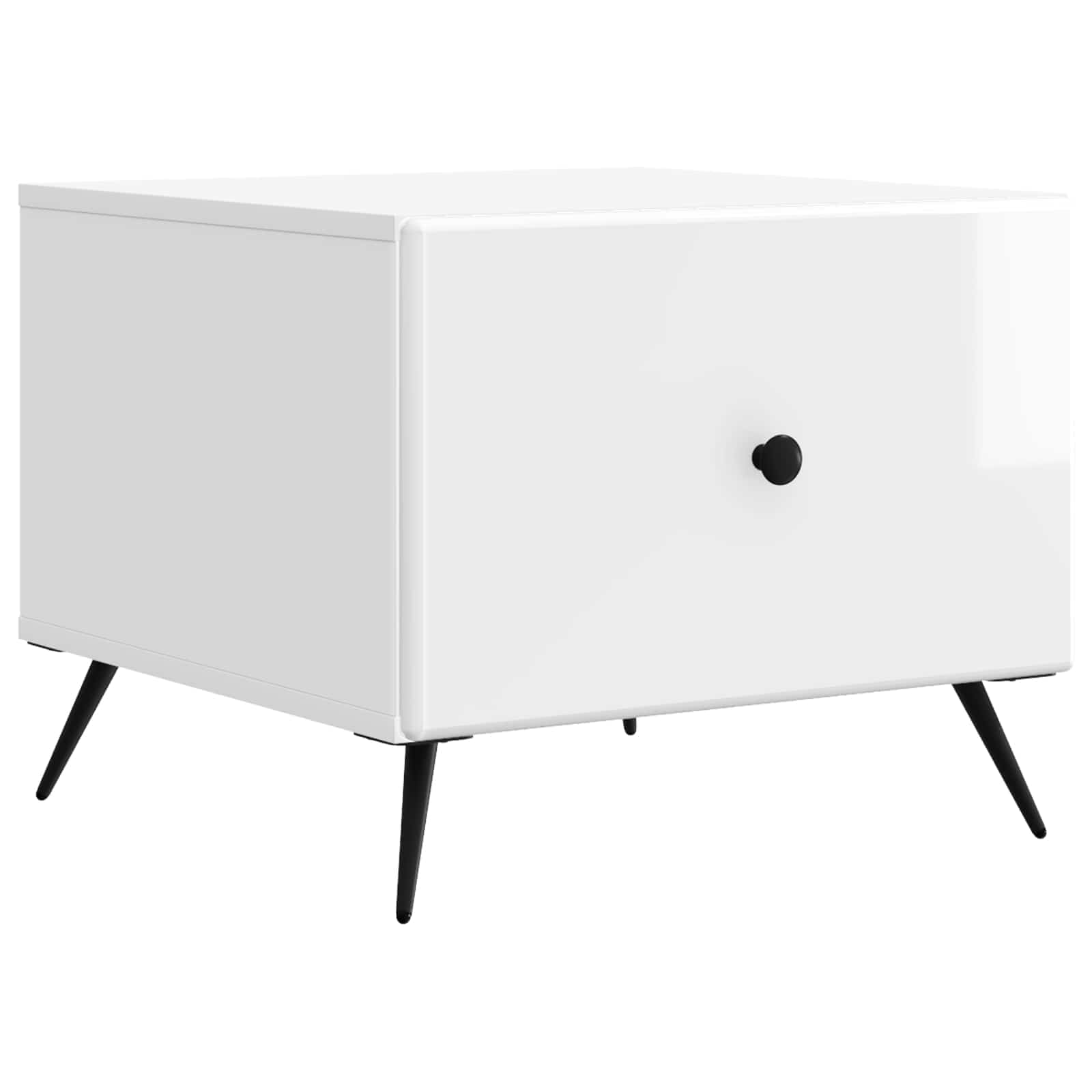 Mesa de centro com gaveta branco brilhante 49 x 50 x 40 cm