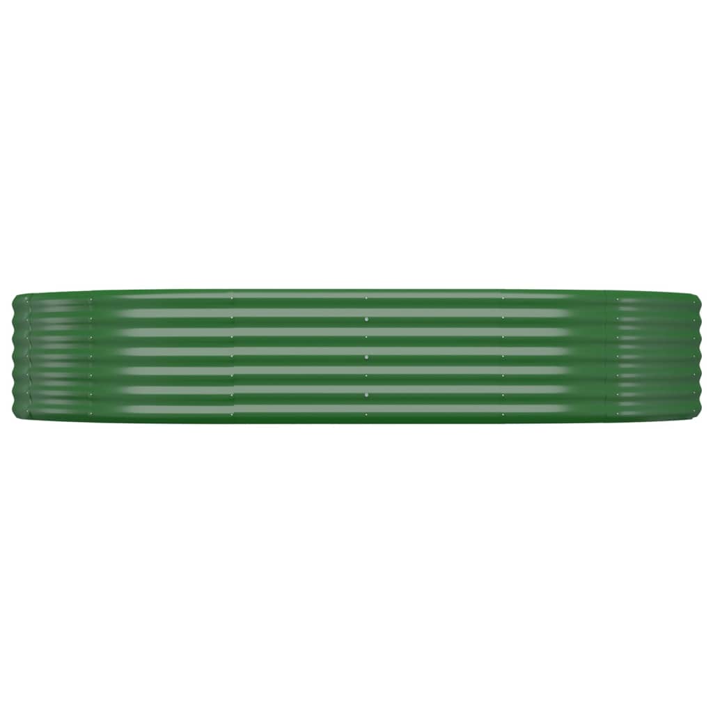 Canteiro elevado jardim 214x140x36 cm aço galvanizado verde