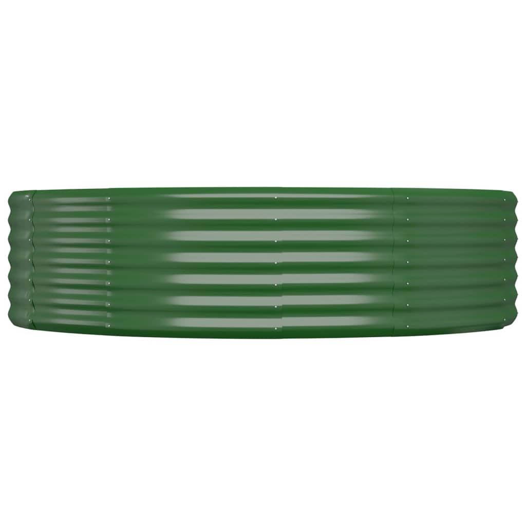 Canteiro elevado jardim 214x140x36 cm aço galvanizado verde