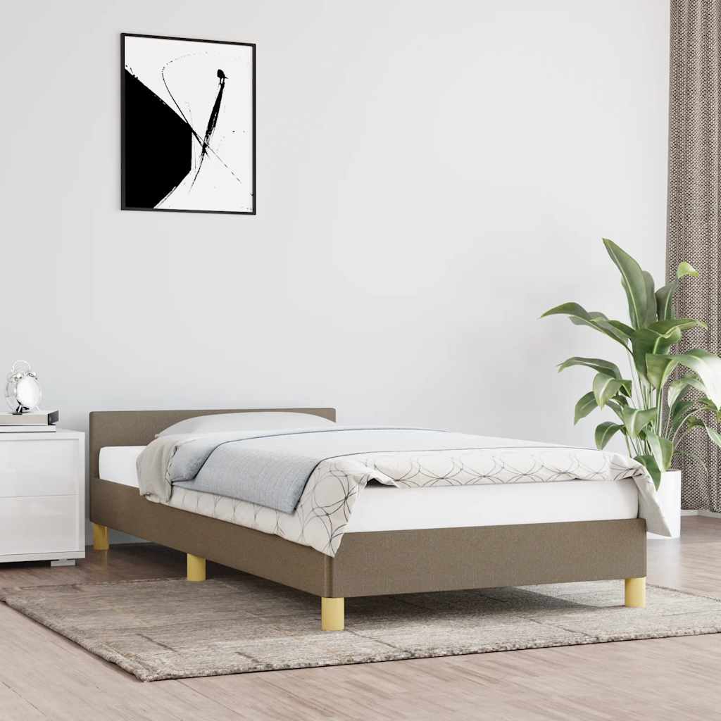 Estrutura de cama c/ cabeceira sem colchão tecido 90x190 cm
