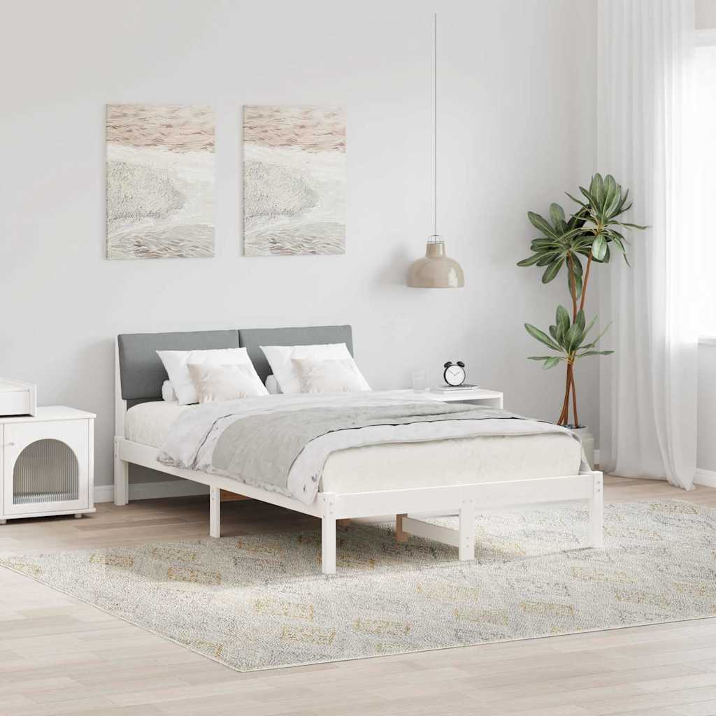 Estrutura da cama branco e cinza claro 120 x 190 cm