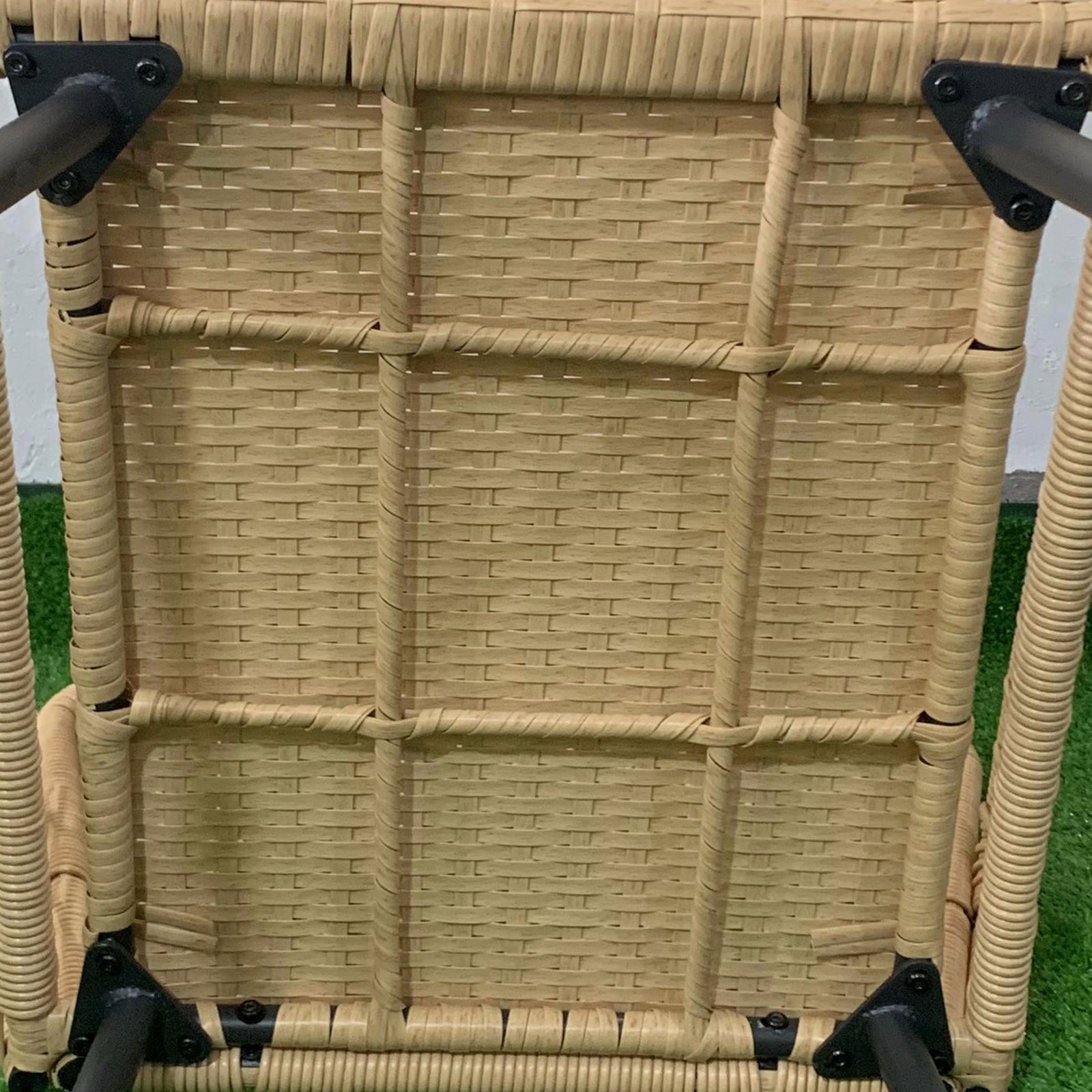 Conjunto de mesa e poltronas para jardim exterior jogo de 3 peças de vime com 2 poltronas 1 mesa para terraço natural
