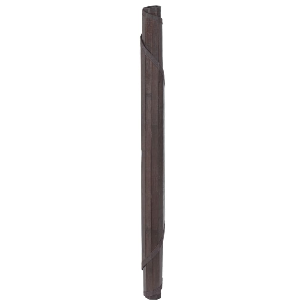 Tapete redondo 100 cm bambu castanho-escuro