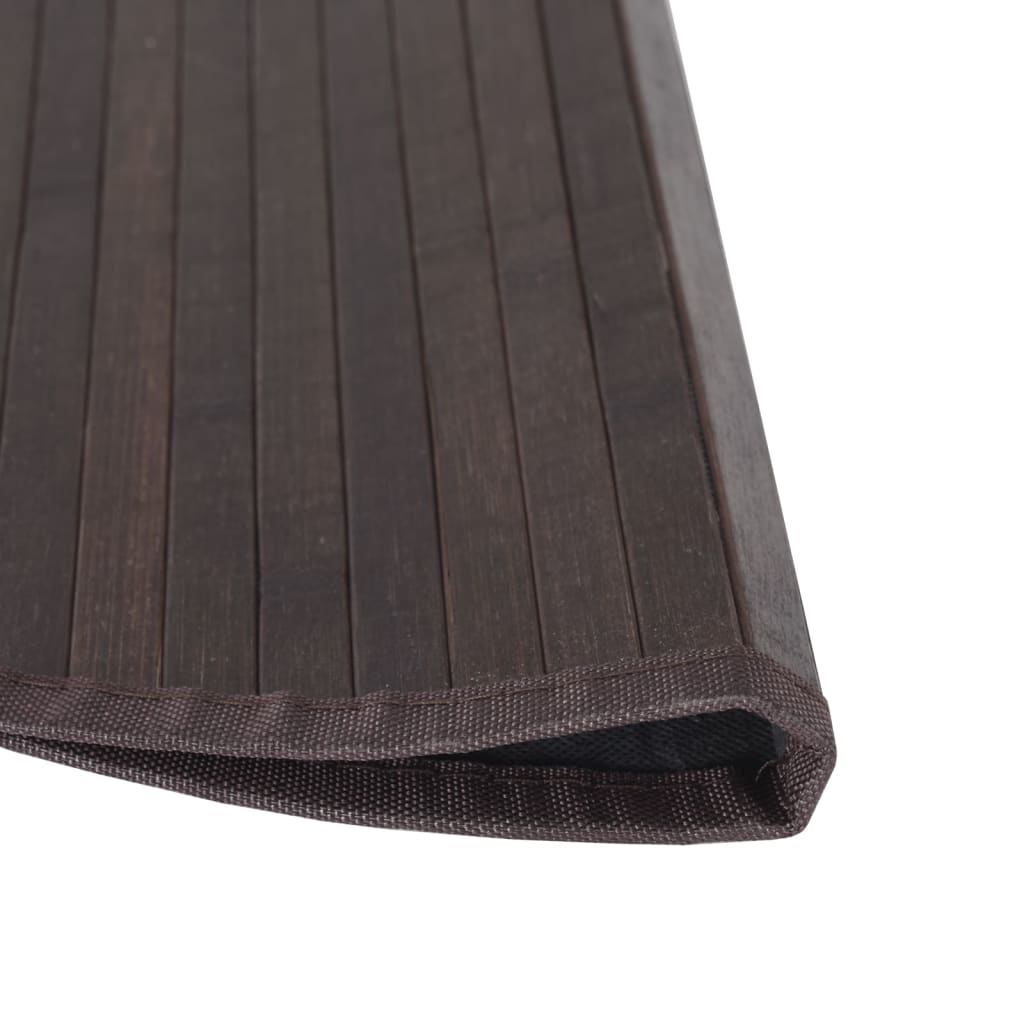 Tapete redondo 100 cm bambu castanho-escuro