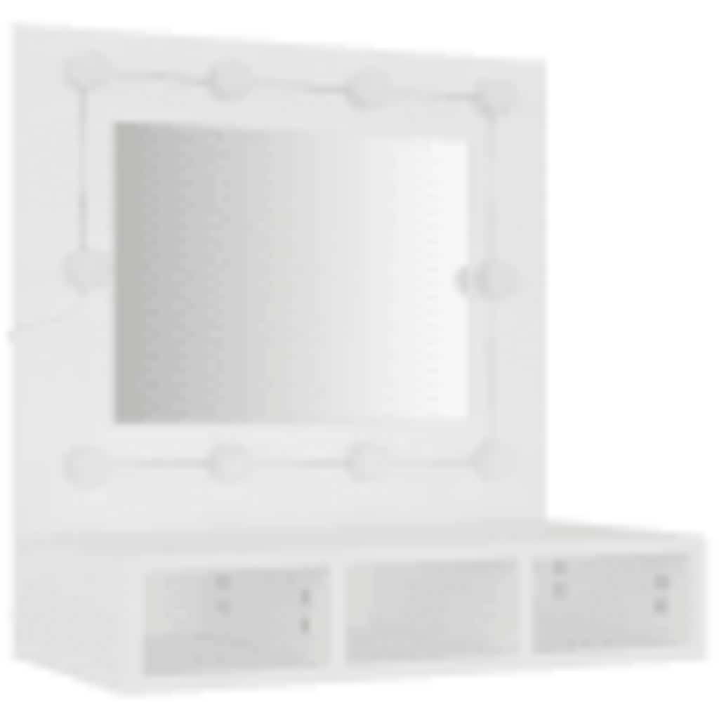 Armário espelhado com luzes LED 60x31,5x62 cm branco