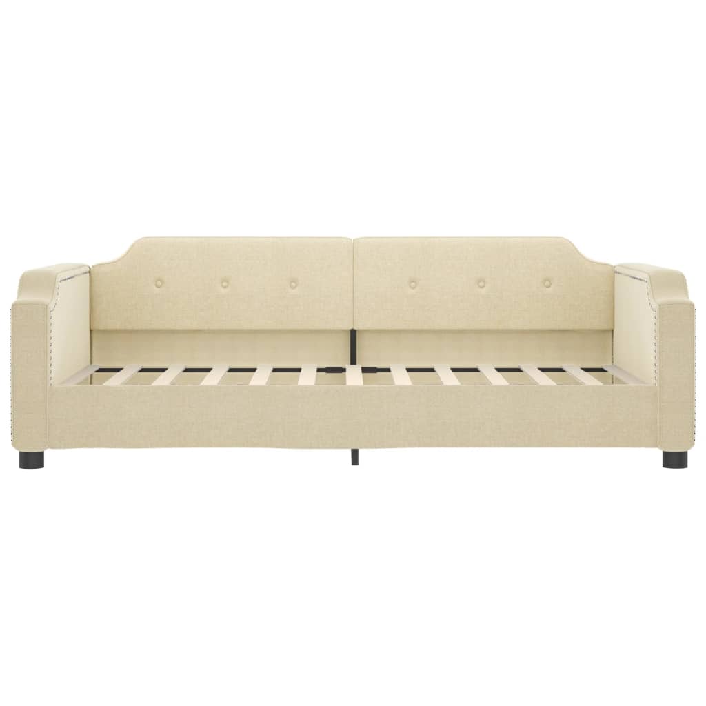 Sofá-cama com colchão 100x200 cm tecido cor creme