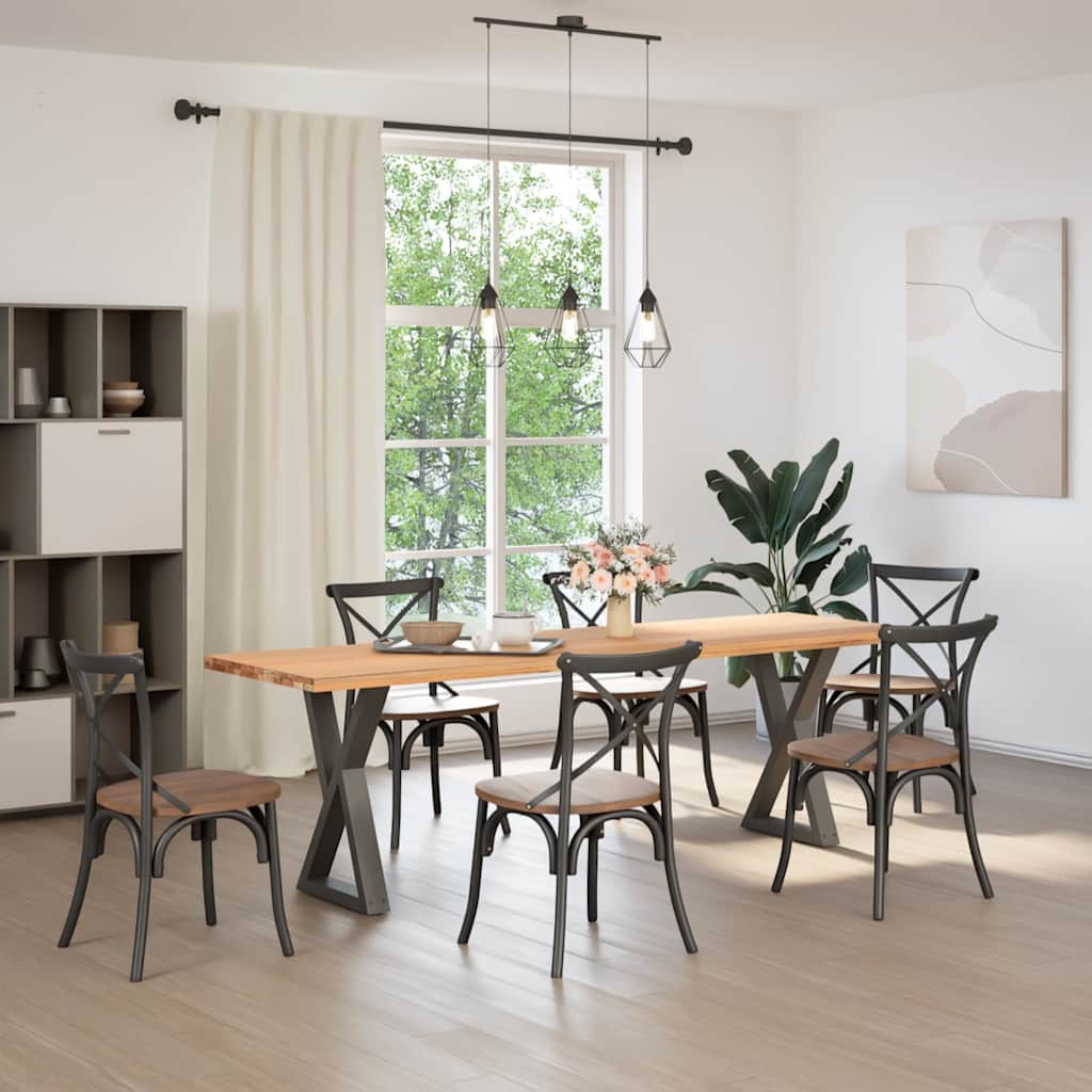 Pés para mesa de jantar 2 peças antracite 50x(72-73,3) cm aço