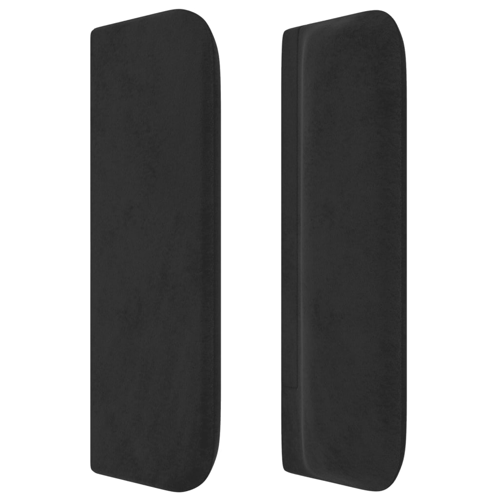 Cabeceira de cama c/ abas veludo 103x16x78/88 cm preto