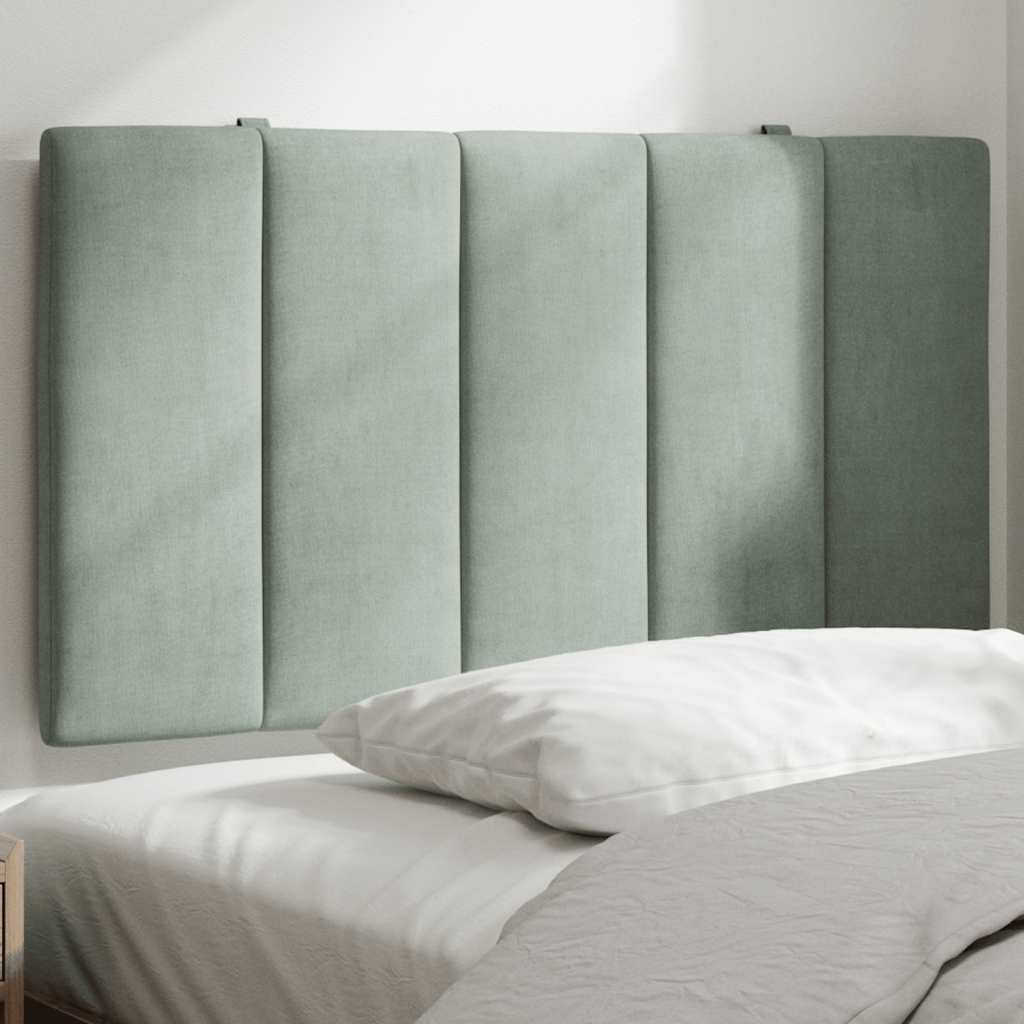 Almofadão de cabeceira hanko 80 cm veludo cinzento-claro