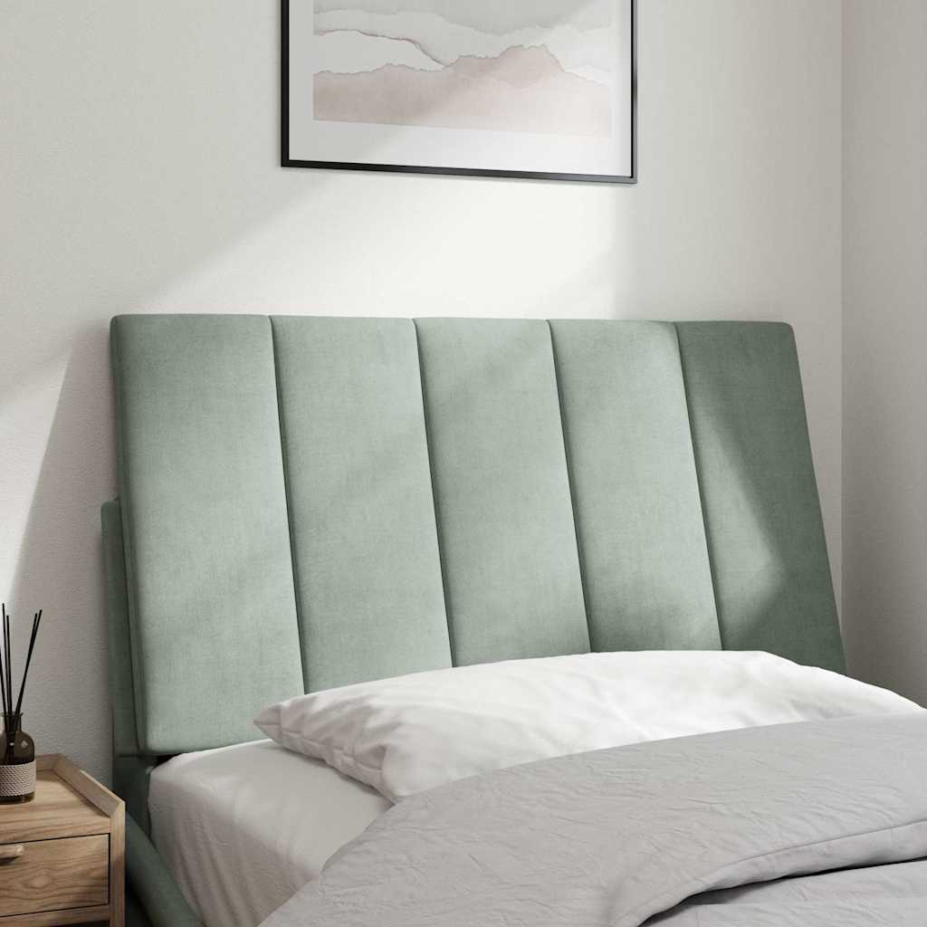 Almofadão de cabeceira hanko 80 cm veludo cinzento-claro