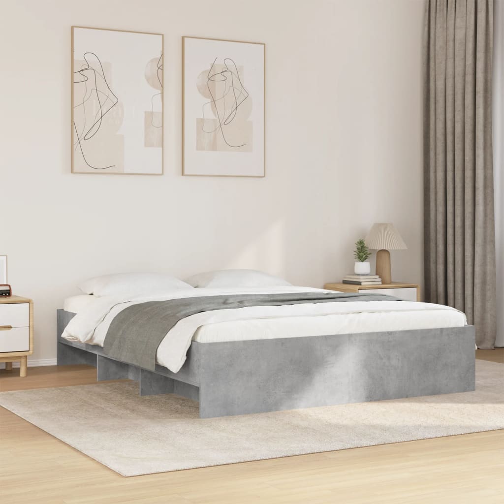 Estrutura cama s/ colchão 160x200cm cinza cimento