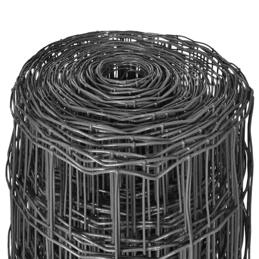 Cerca 10x1,5 m aço cinzento