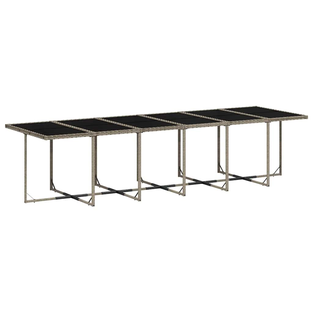 17 Pcs conj. de jantar p/ jardim c/ almofadões vime PE cinzento