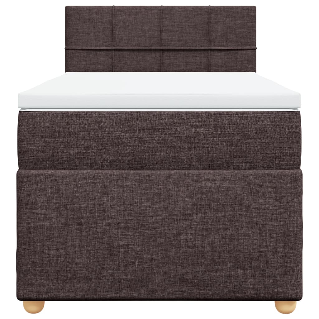 Cama com molas/colchão 90x190 cm tecido castanho-escuro