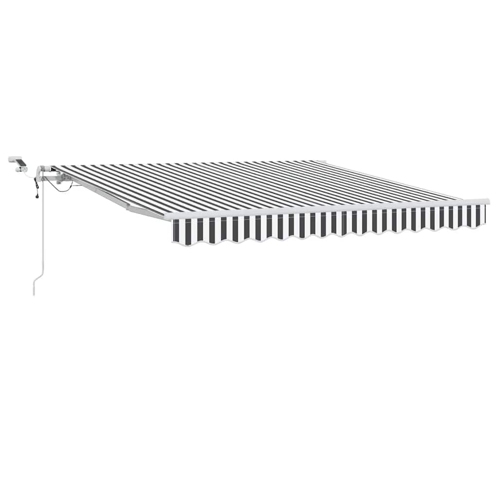 Toldo retrátil automático com LED 300x250 cm antracite/branco