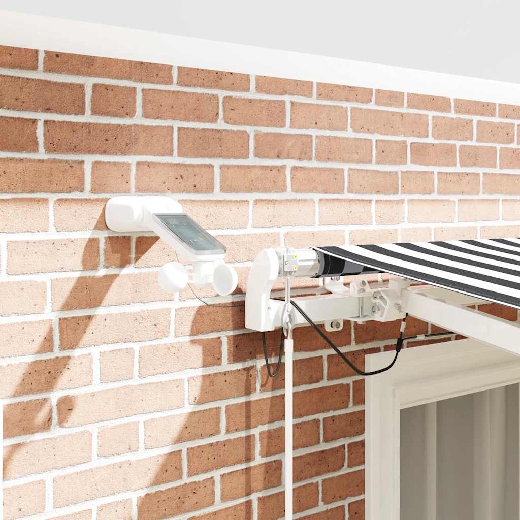 Toldo retrátil automático com LED 300x250 cm antracite/branco