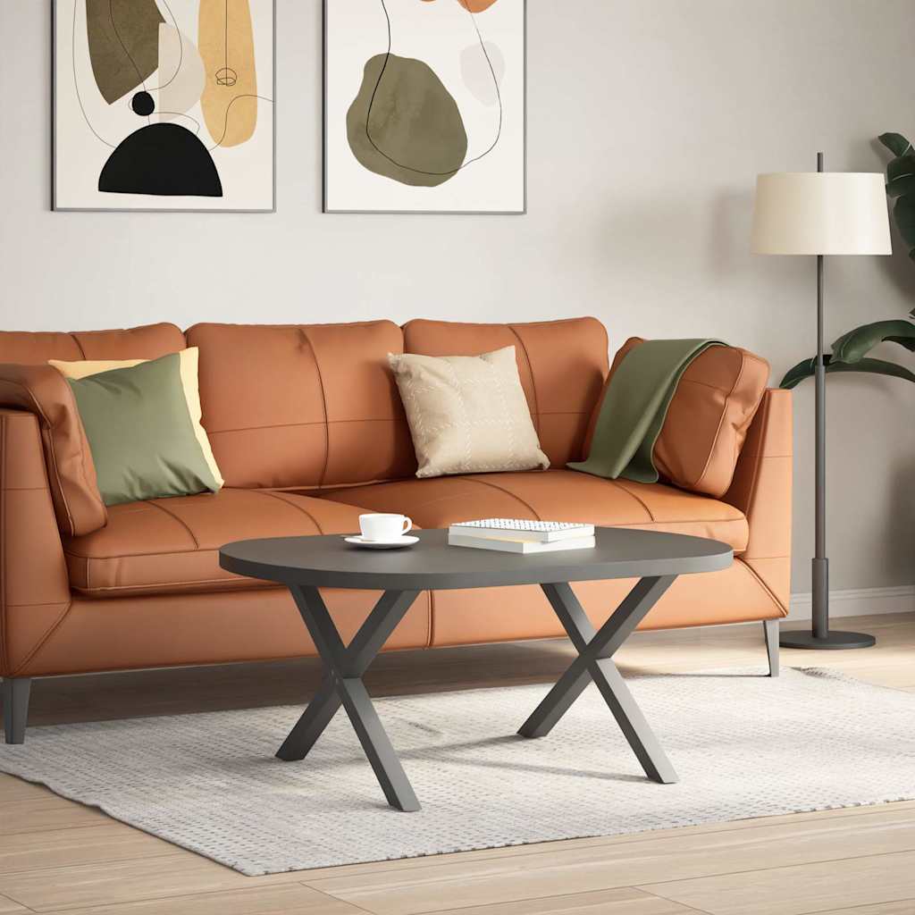 Pés para mesa de centro em formato de x, 2 peças, antracite, 70x (42-43) cm, aço