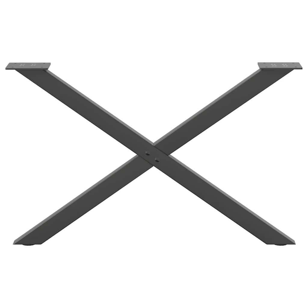 Pés para mesa de centro em formato de x, 2 peças, antracite, 70x (42-43) cm, aço