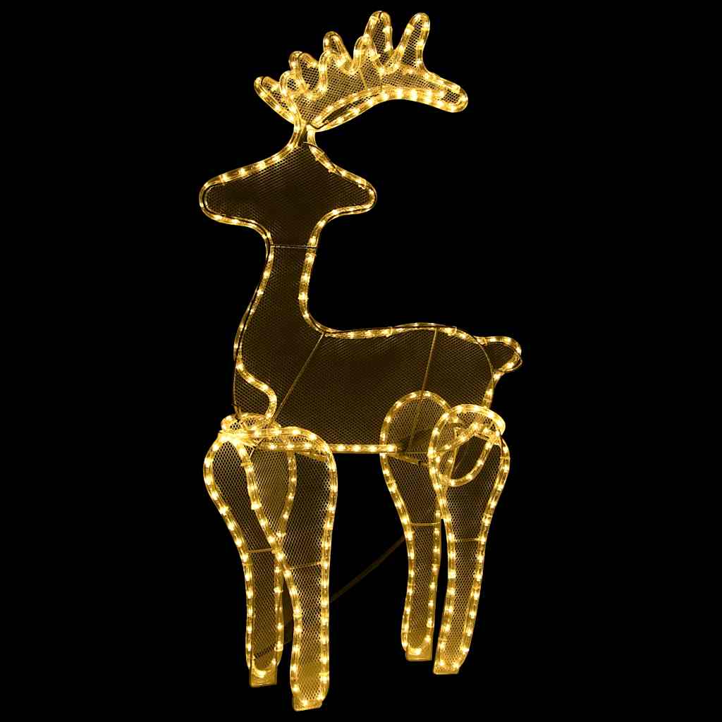 Rena decorativa natal c/ malha de aço 306 luzes LED 60x24x89 cm