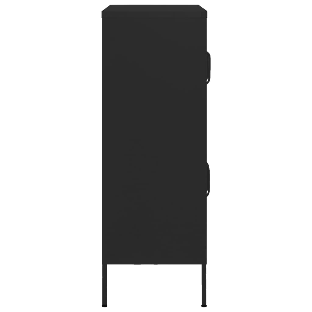 Armário de arrumação aço 80x35x101,5 cm preto