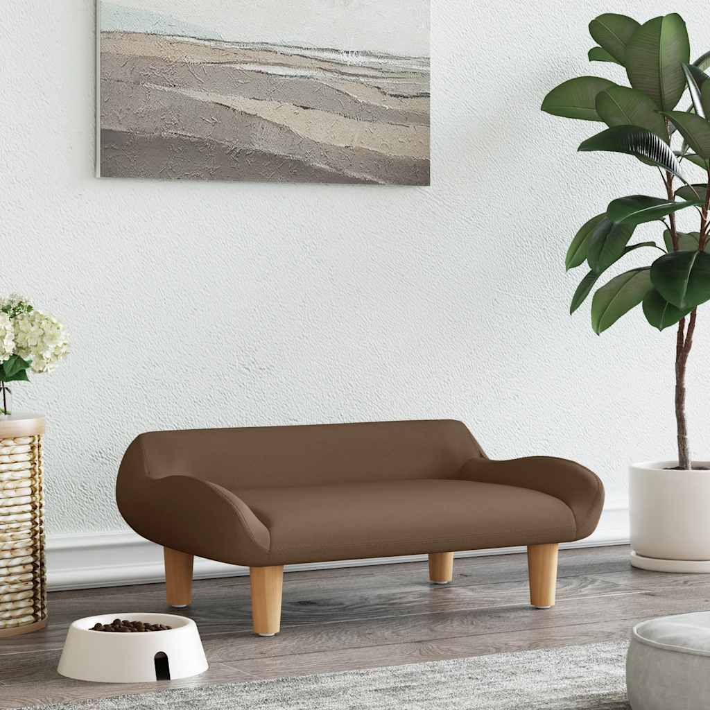 Cama para cães 70x40x24 cm tecido castanho