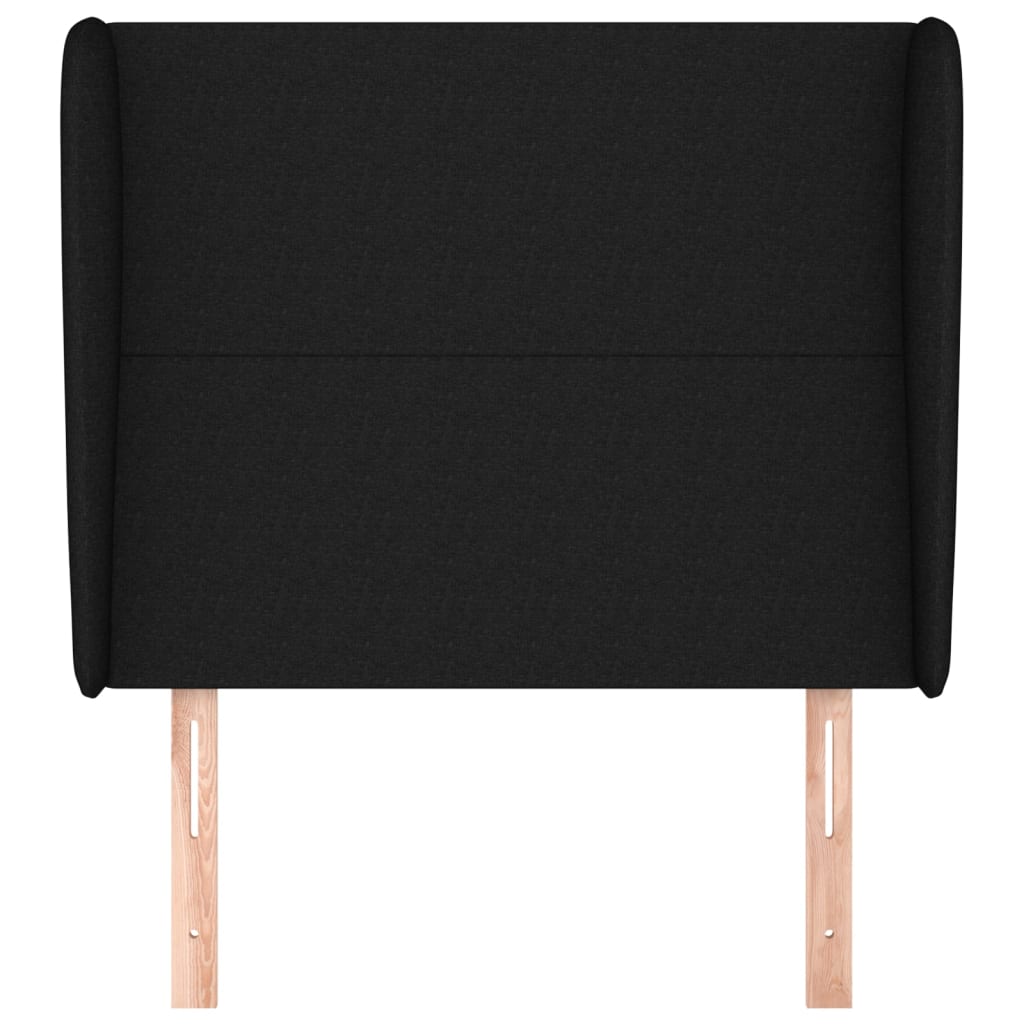 Cabeceira de cama c/ abas tecido 103x23x118/128 cm preto