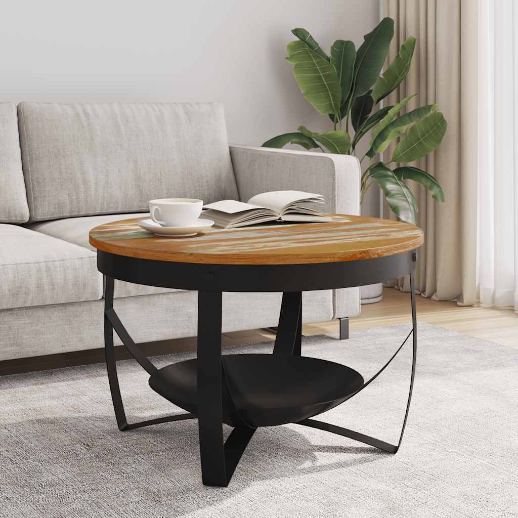 Mesa de centro ø68x43 cm madeira recuperada maciça