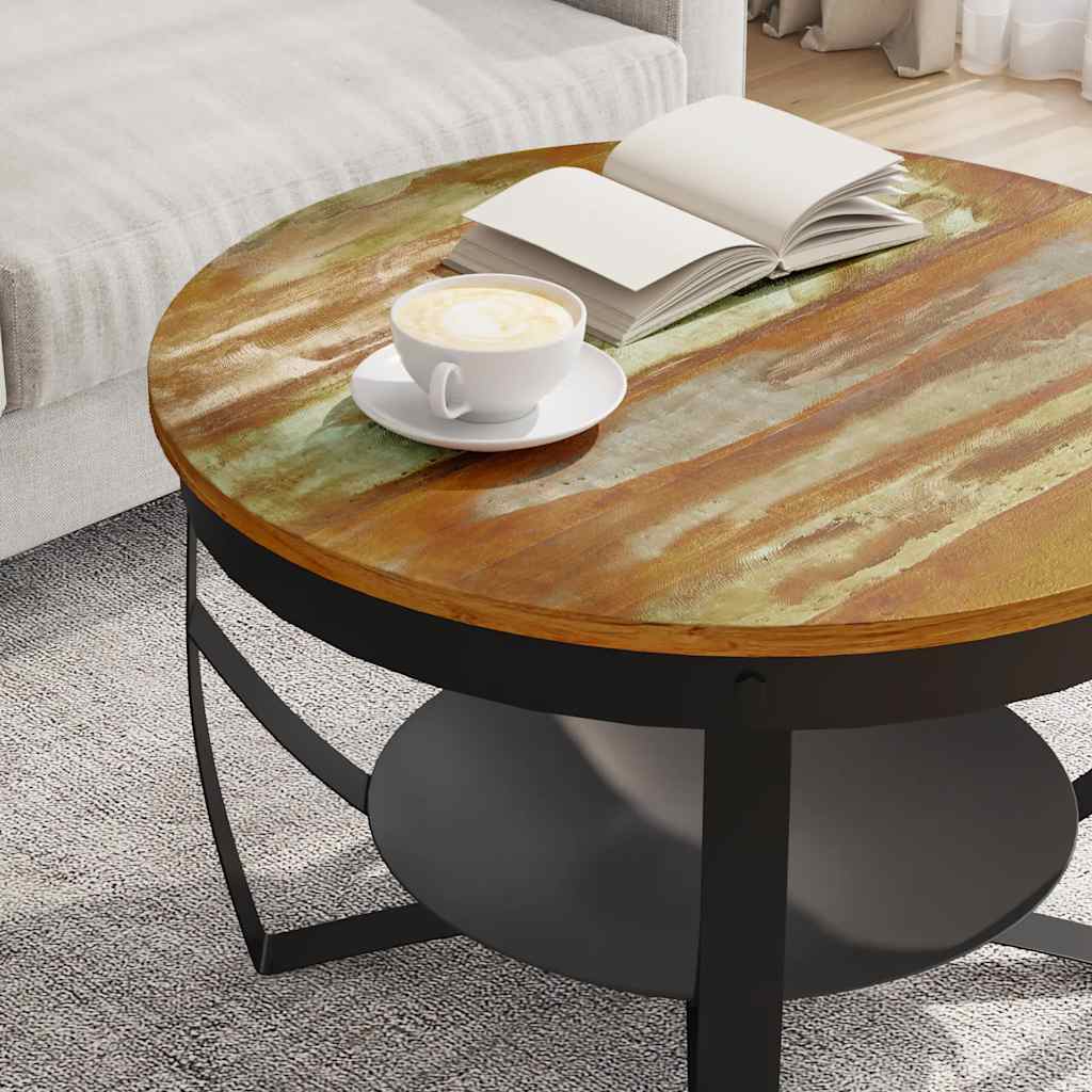 Mesa de centro ø68x43 cm madeira recuperada maciça