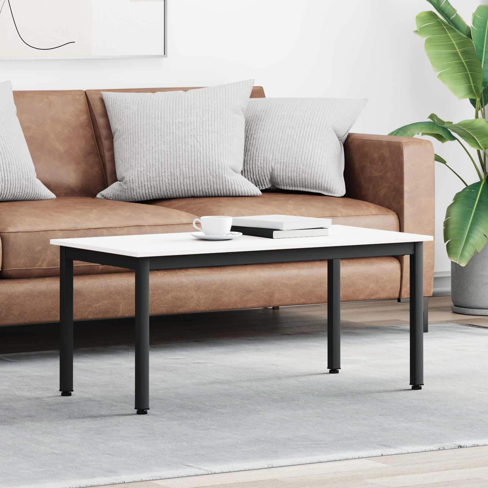 Mesa de centro branco 100 x 50 x 45 cm
