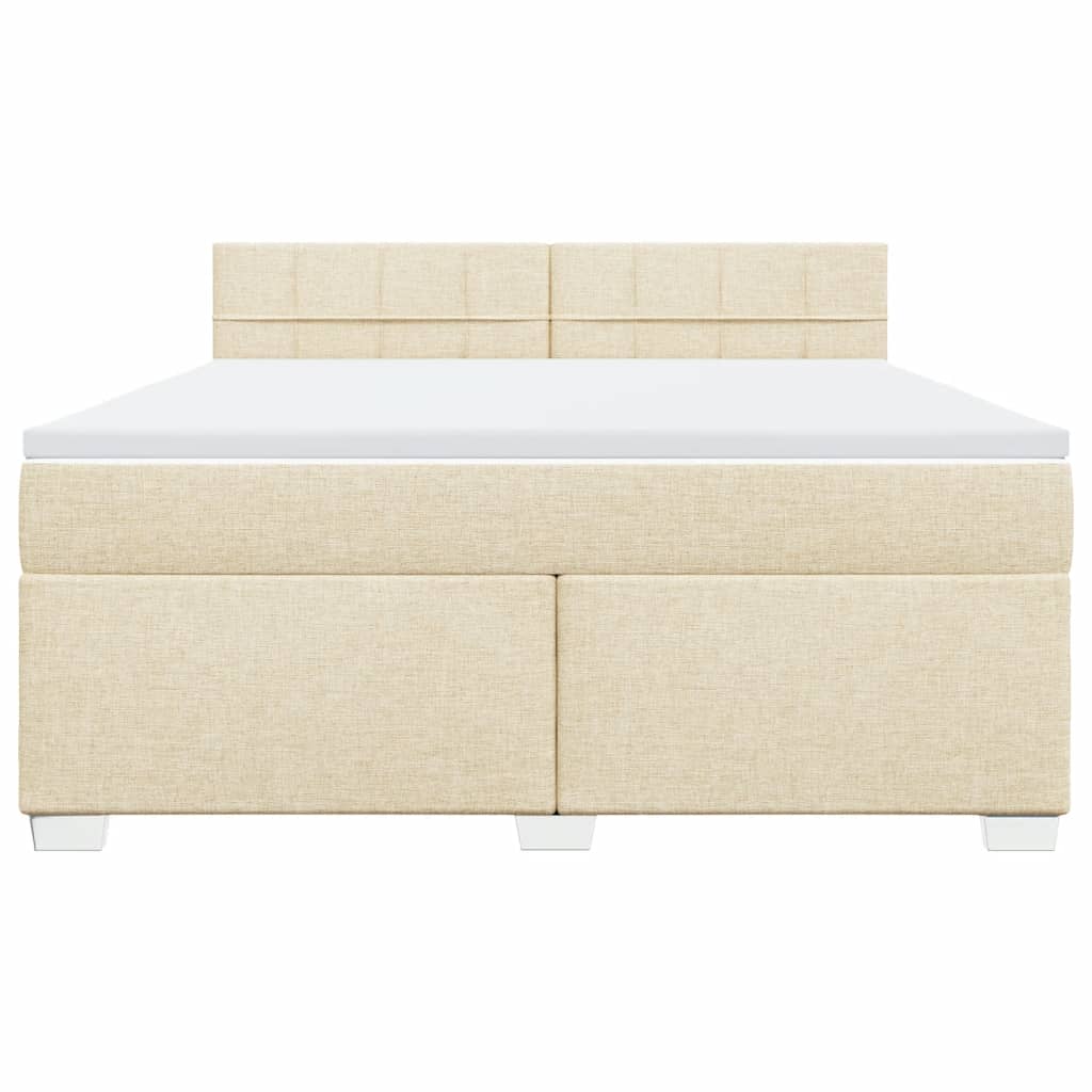Cama com molas/colchão 180x200 cm tecido cor creme