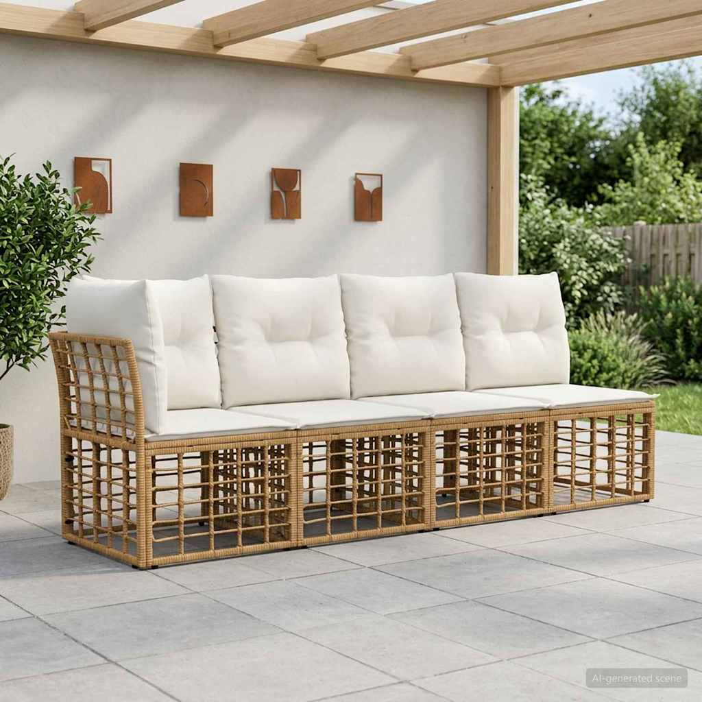 Sofá de jardim para 4 pessoas com braço esquerdo 4 unid.